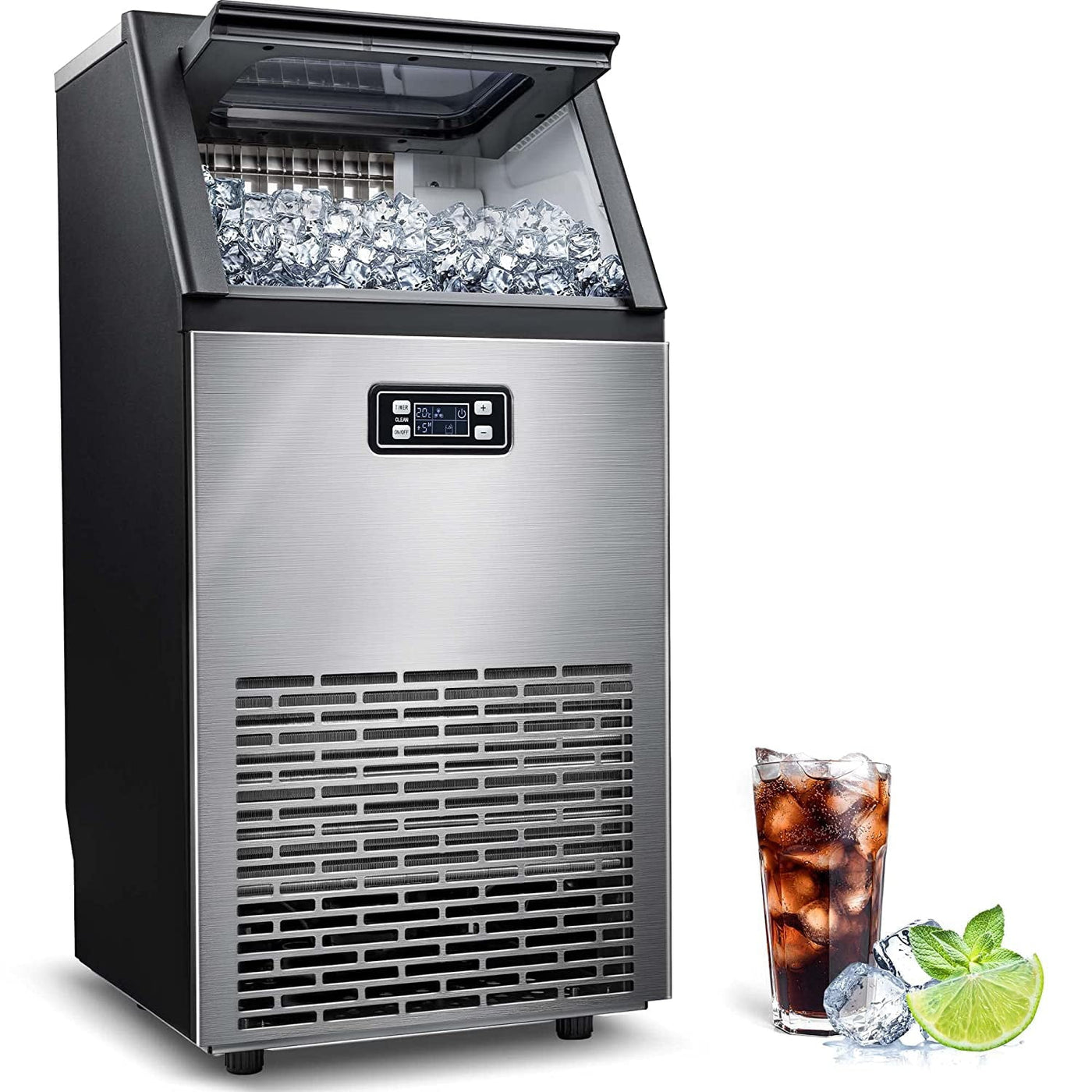 Commercial Ice Maker Machine, 100lbs/24h Stainless Steel Under
