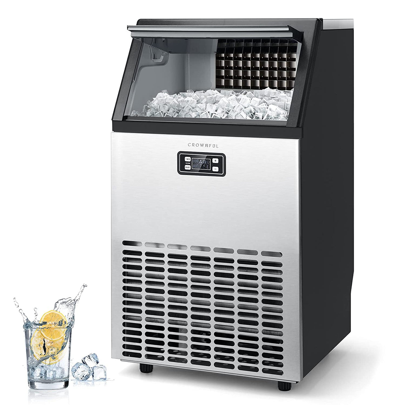 33 lbs Stainless Steel Crunchy Chewable Nugget Ice Maker