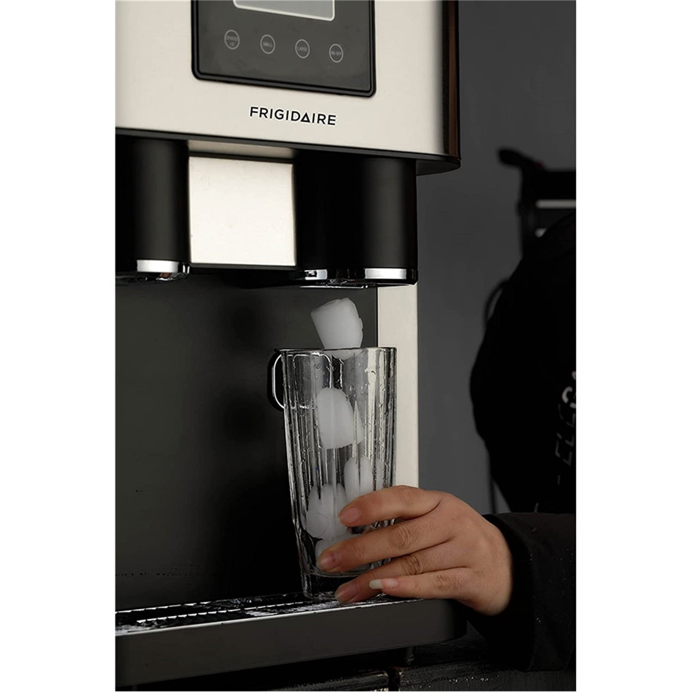 Frigidaire Gallery 44 lbs. Touchscreen Nugget Ice Maker - Stainless Steel Accent, Efic256, Black